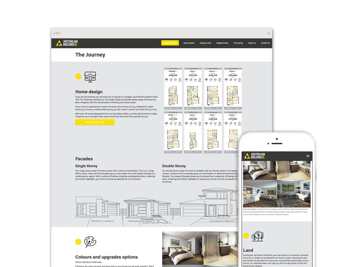 Australian Building Company - Website approach: All the "need to know" in a simple and intuitive page.
