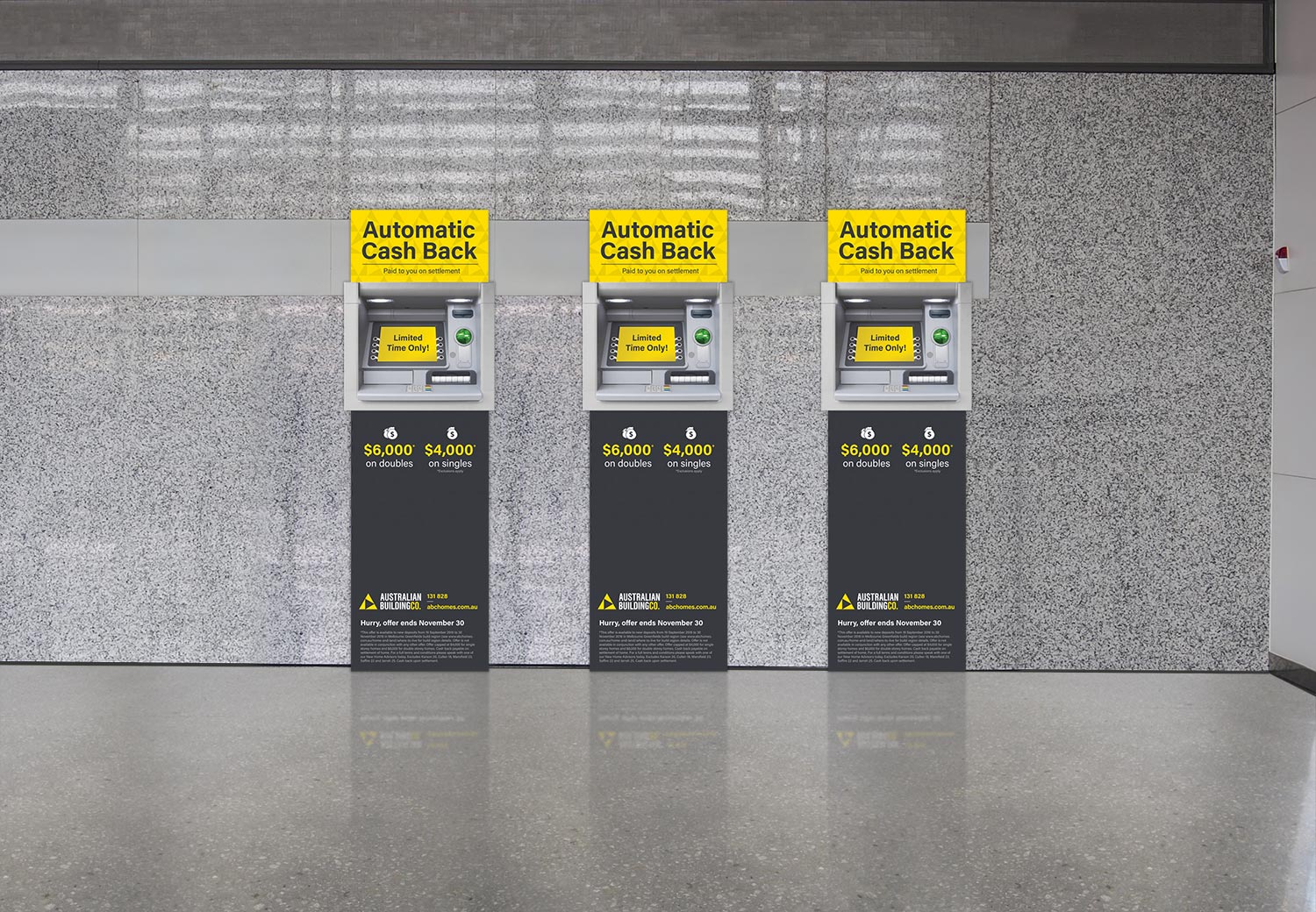 Australian Building Company - Campaign: Automatic Cash Back | ATM visual for Point of Sale