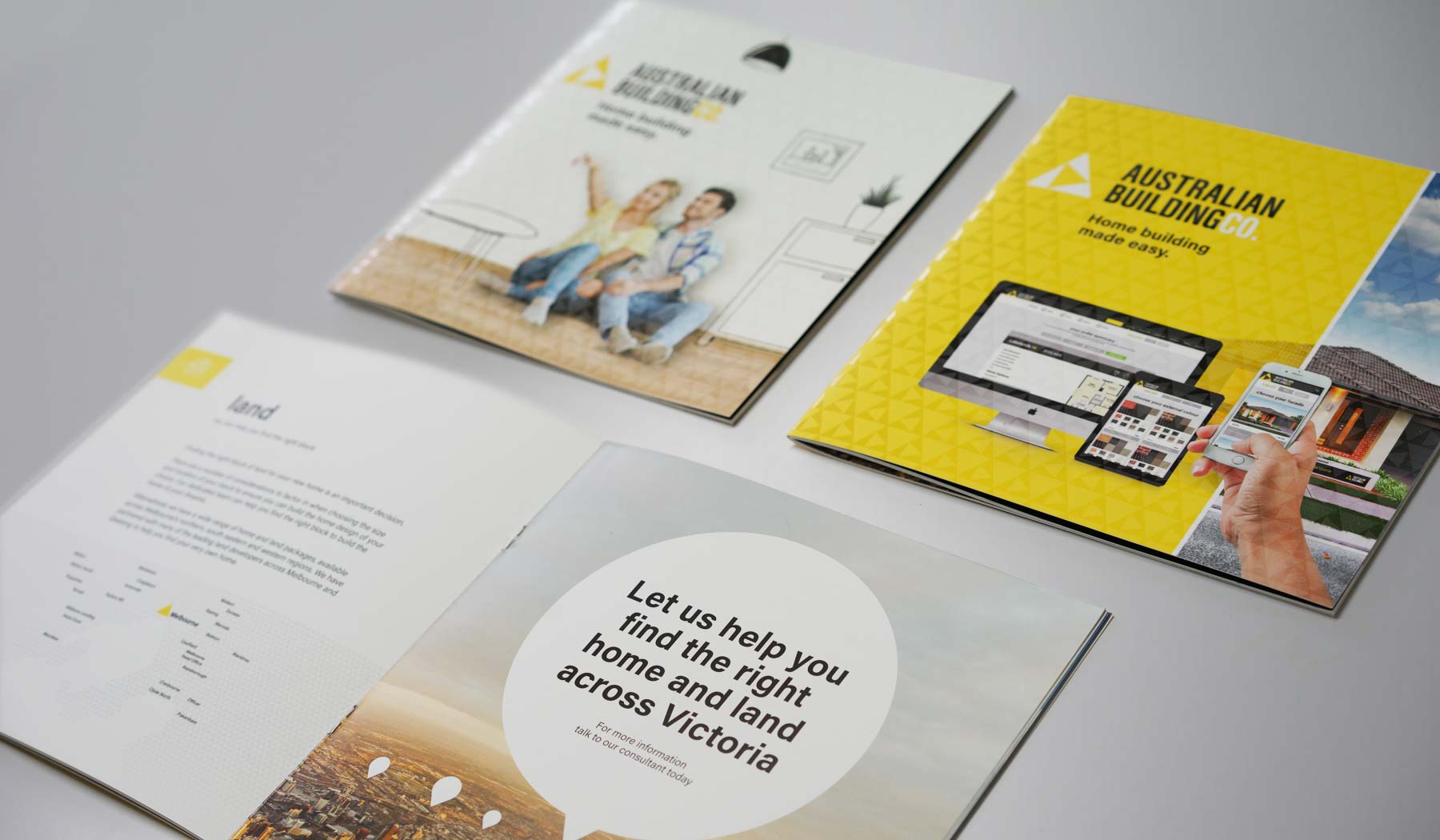 Australian Building Company - Brand brochure: epitomises the brand principles - simple & transparent.