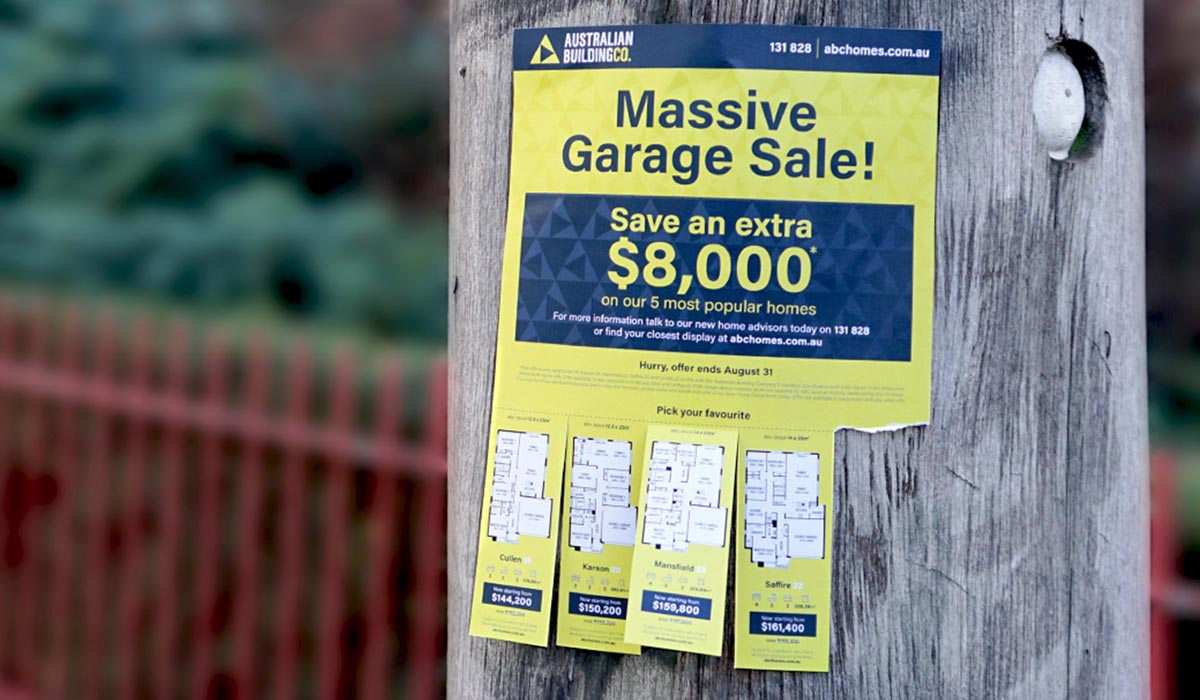 Australian Building Company - Campaign: A garage sale not to be missed!