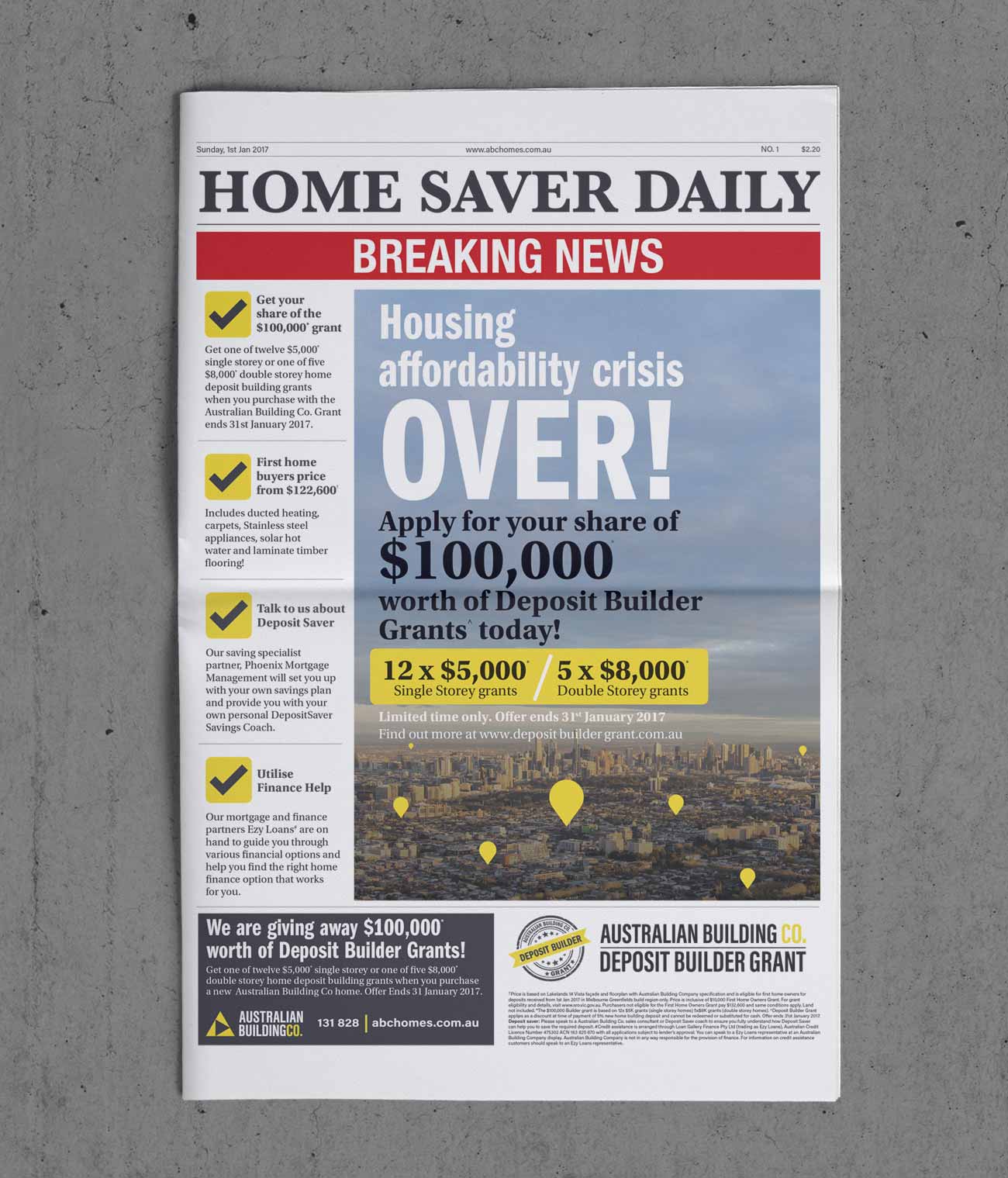 Australian Building Company - Campaign: Breaking news! Poster